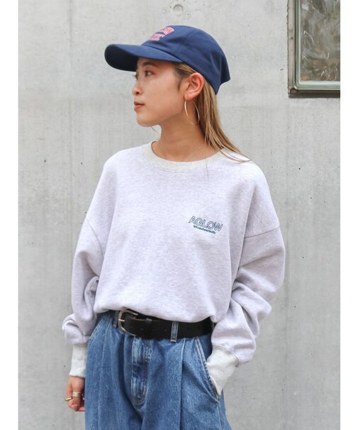 ロゴ刺繍ショートスウェット