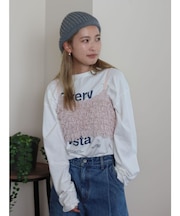 ラメコンビフリンジニットビスチェ