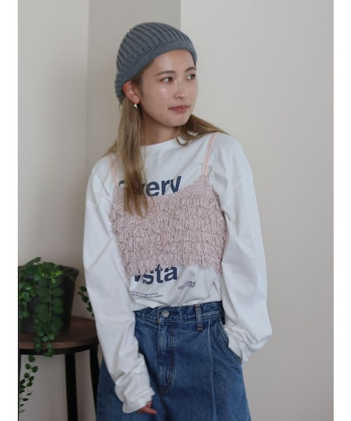 ラメコンビフリンジニットビスチェ