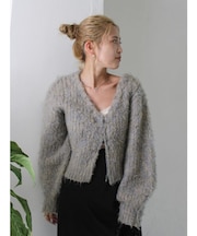 ダブルジップVネックニットカーディガン