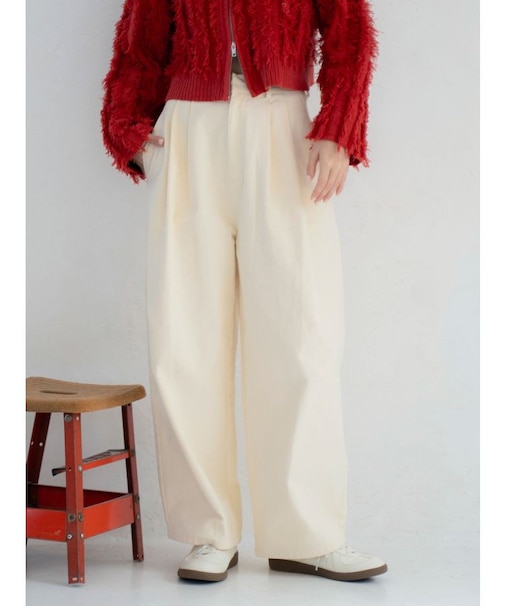 起毛コクーンチノパンツ