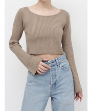 ボートネックショートニット