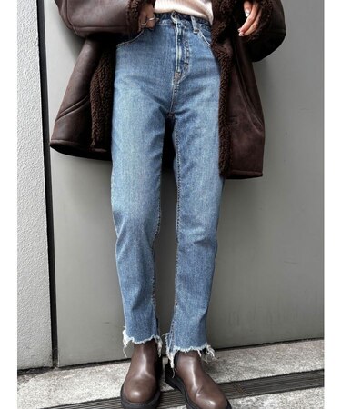 ヘムデザインストレッチデニム