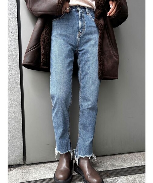 ヘムデザインストレッチデニム