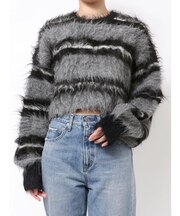 シャギーボーダールーズニット