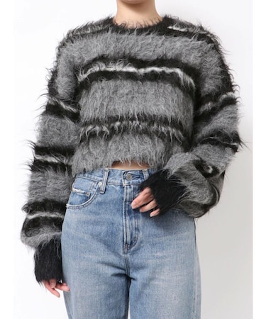 シャギーボーダールーズニット