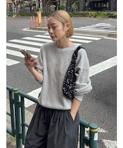 カシミヤ混スムース編みルーズニット