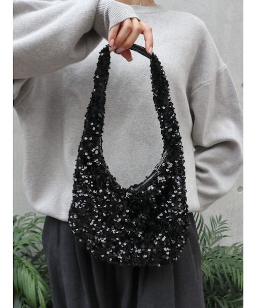 スパンコールハンドルバッグ