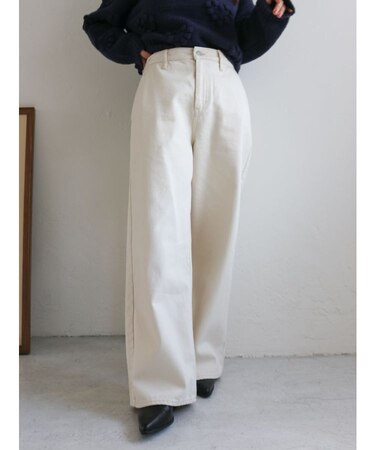 【WEB限定】ボタンデザインハイウエストストレートデニム