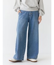 【WEB限定】ボタンデザインハイウエストストレートデニム