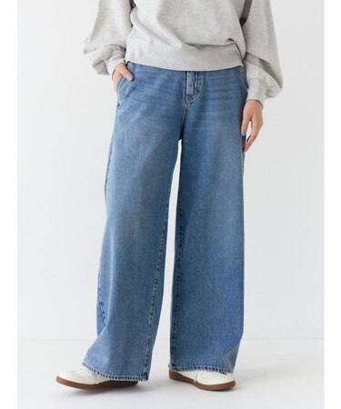 【WEB限定】ボタンデザインハイウエストストレートデニム