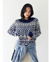 【WEB限定】オフショルジャカードニット