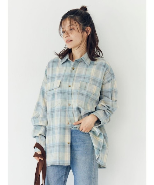 ブリーチチェックルーズシャツ