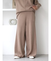 ミニループヤーンワイドニットパンツ