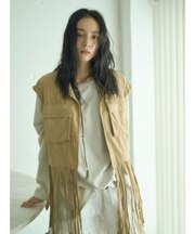 フェイクスウェードフリンジベスト