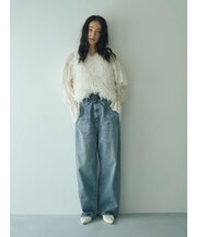 ウエストデザインルーズデニム