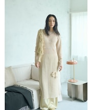 モチーフデザインメッシュワンピース