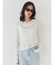 ハトメデザインレイヤードロングスリーブTee