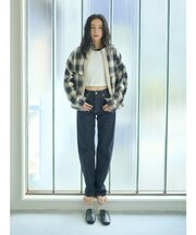 ハイウエストロールアップスリムデニム