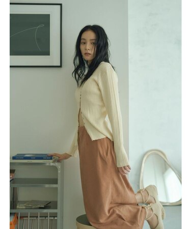 ピーチ起毛フィットフレアスカート