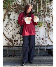 ハイウエストルーズストレートデニム