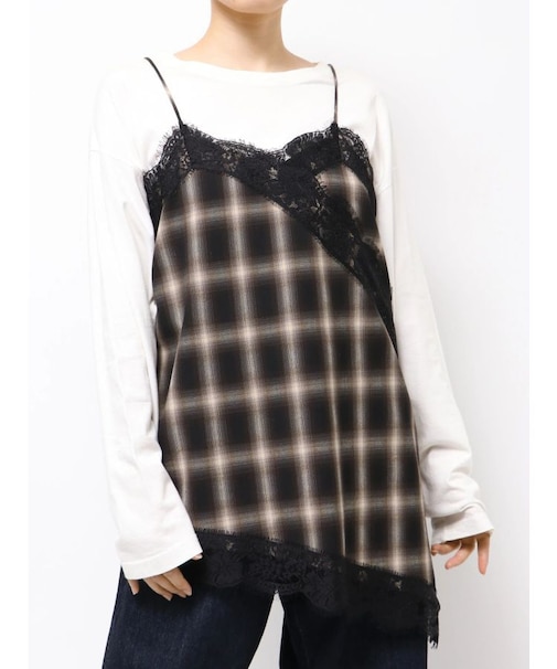 レースデザインキャミ