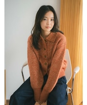 スパンコールポロニットカーディガン