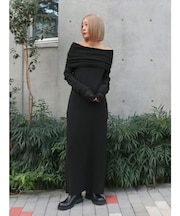 オフショルニットワンピース