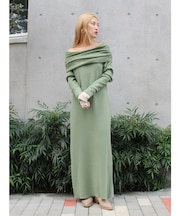 オフショルニットワンピース