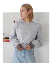 コットン混ショートルーズニット