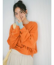 コットン混ショートルーズニット