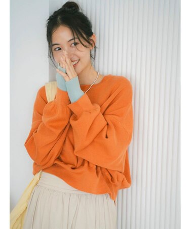 コットン混ショートルーズニット