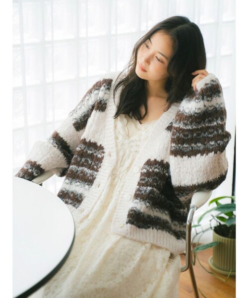 ローゲージラメニットカーディガン｜アングリッドの通販｜&mall