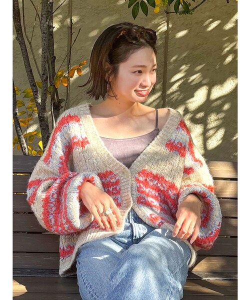 ローゲージラメニットカーディガン｜アングリッドの通販｜&mall