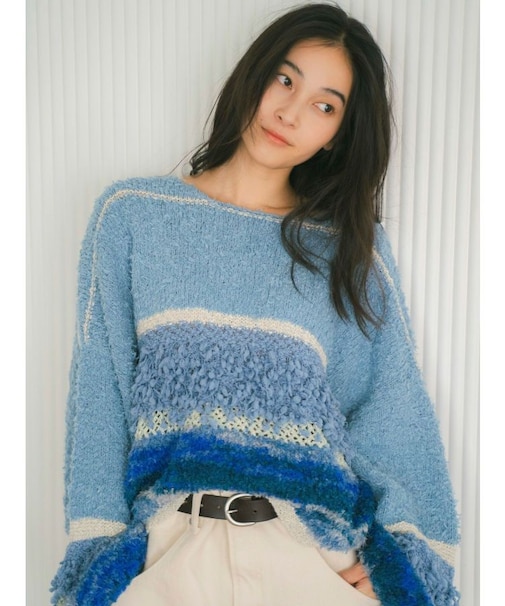 ファンシーヤーンスラブニット