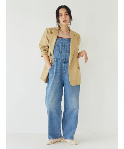 カーブシルエットデニムサロペット