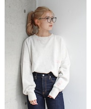 スリーブボリューム刺繍スウェット