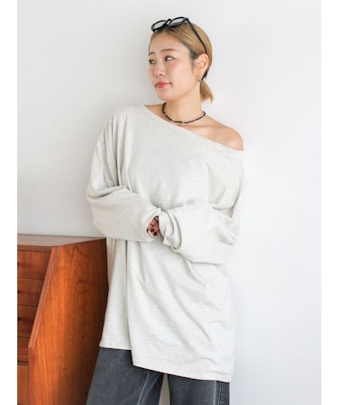 ボートネックビックシルエットロングスリーブTee