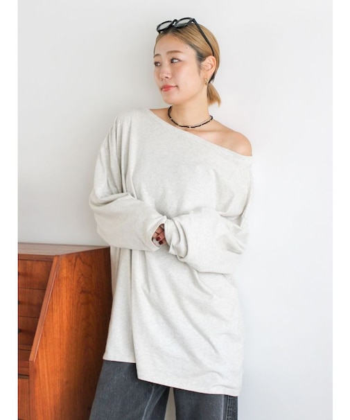 ボートネックビックシルエットロングスリーブTee