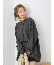 ボートネックビックシルエットロングスリーブTee