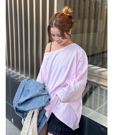 ボートネックビックシルエットロングスリーブTee