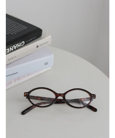 オーバル伊達メガネ