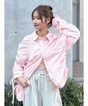 ギャザーデザインルーズシャツ