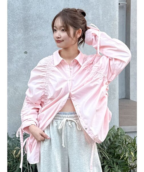 ギャザーデザインルーズシャツ