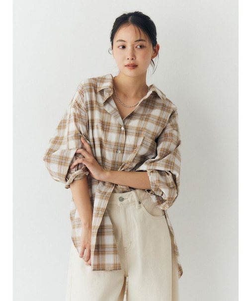 チェックルーズシャツ