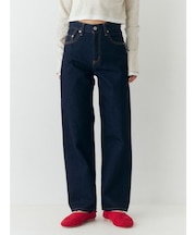 ハイウエストスリムストレートデニム