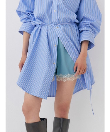 レースデザインサテンショートパンツ