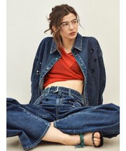 ビジューデザインデニムシャツ