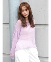 透かし編みルーズニット