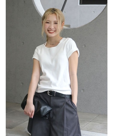 リボンデザインハーフスリーブTee